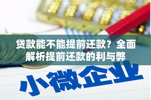 中和贷款能不能提前还款？全面解析提前还款的利与弊