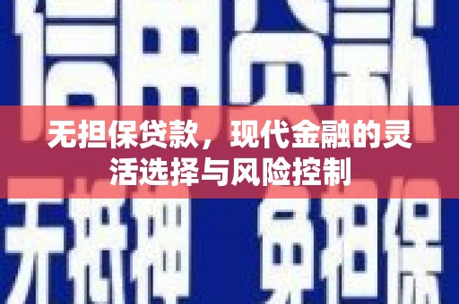 中和无担保贷款，现代金融的灵活选择与风险控制