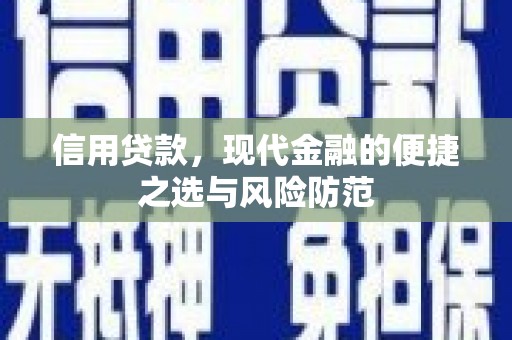 中和信用贷款，现代金融的便捷之选与风险防范