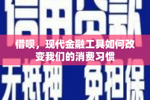 中和借呗，现代金融工具如何改变我们的消费习惯
