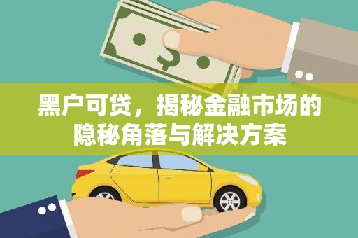 中和黑户可贷，揭秘金融市场的隐秘角落与解决方案