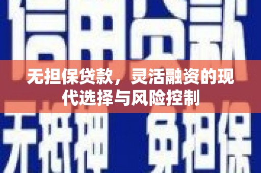 中和无担保贷款，灵活融资的现代选择与风险控制