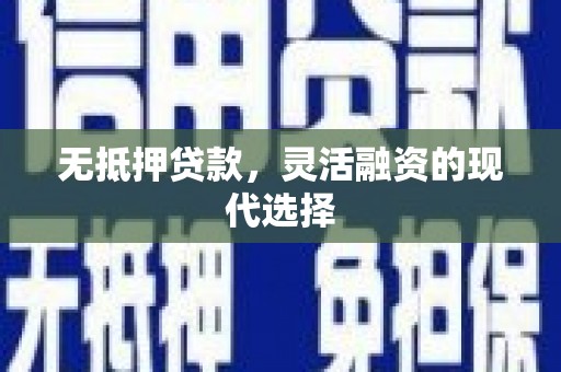 中和无抵押贷款，灵活融资的现代选择