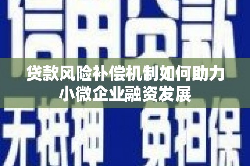 中和贷款风险补偿机制如何助力小微企业融资发展