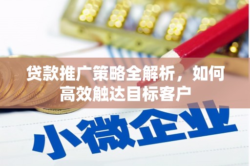 中和贷款推广策略全解析，如何高效触达目标客户