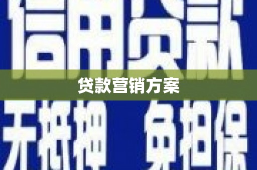 中和贷款营销方案