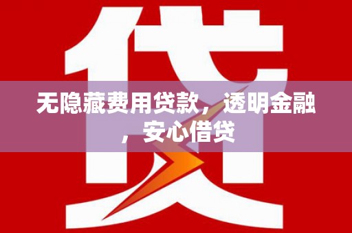 中和无隐藏费用贷款，透明金融，安心借贷