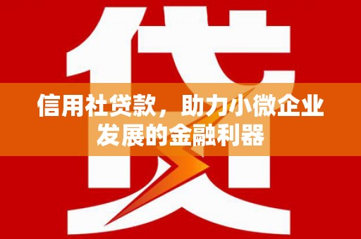 中和信用社贷款，助力小微企业发展的金融利器