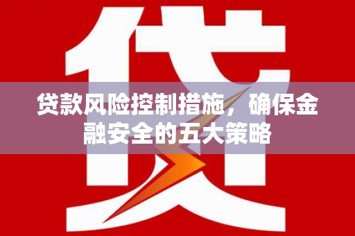 中和贷款风险控制措施，确保金融安全的五大策略