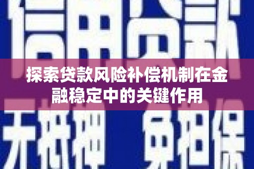 中和探索贷款风险补偿机制在金融稳定中的关键作用