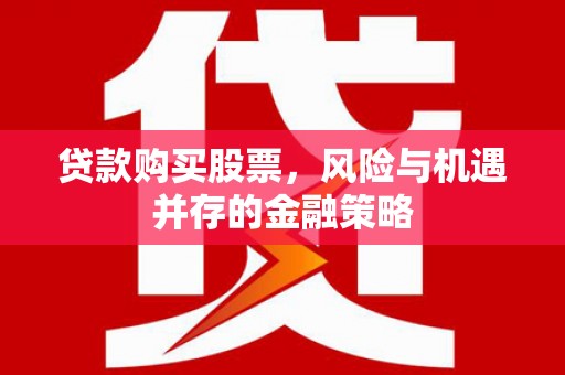 中和贷款购买股票，风险与机遇并存的金融策略