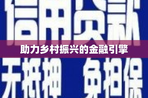 中和助力乡村振兴的金融引擎